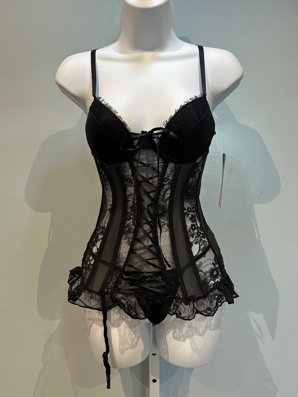 Shirley of Hollywood Show Time Back Corset Set Small New with Tags